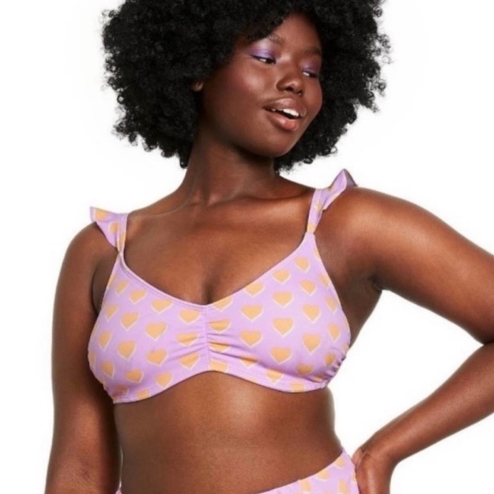 Stoney Clover Lane x Target Pink Heart Flutter Sleeve Bikini Top
